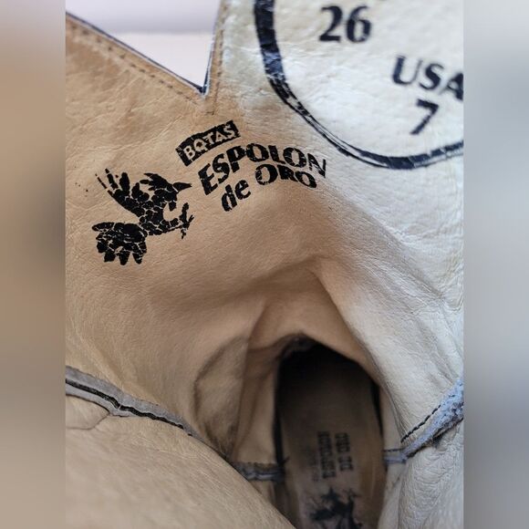 White Python Reptile Leather Boots Mexican Vaquero Cowboy Western Mex 26 US 7 - Picture 9 of 10